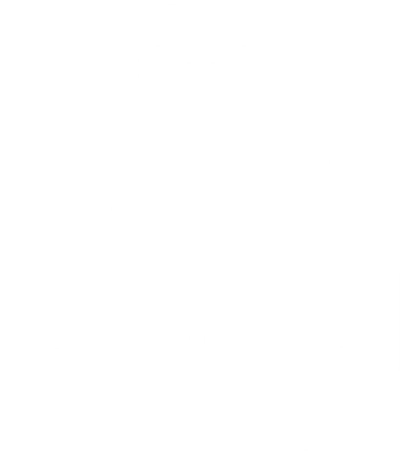 The Secret Plumber logo - white